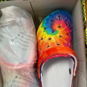 Tie-Dye Platform Crocs (Never Worn)